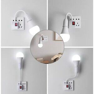 Flexible LED Light Socket, Wall Plug, Switch